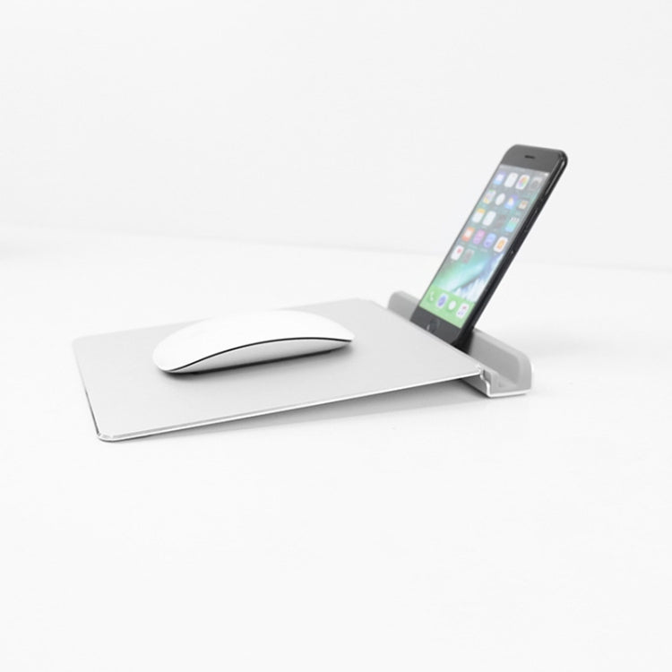 Universal Aluminum Alloy Hard Mouse Pad with Mobile Phone Holder Function