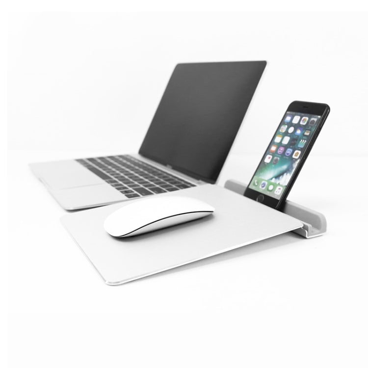 Universal Aluminum Alloy Hard Mouse Pad with Mobile Phone Holder Function