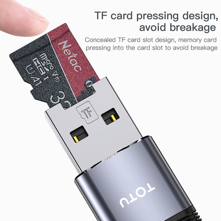 TOTUDESIGN FGCR-007 USB-C / Type-C to USB 2 in 1 Card Reader