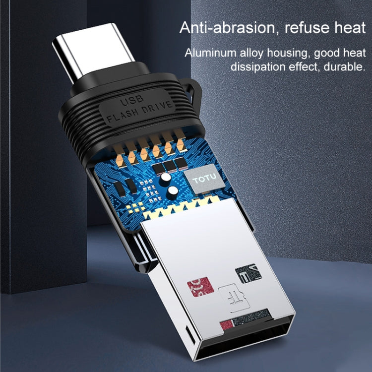 TOTUDESIGN FGCR-007 USB-C / Type-C to USB 2 in 1 Card Reader