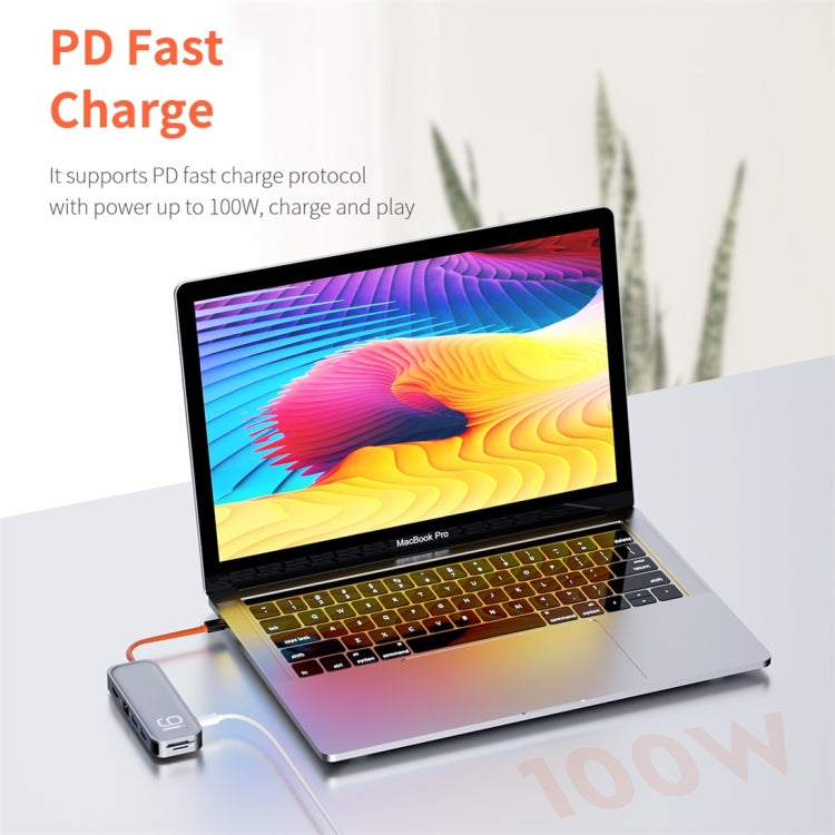 ROCK TR02 9 In 1 Type-C / USB-C to HDMI Multifunctional Extension HUB Adapter (Grey)