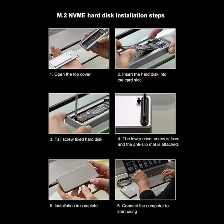 FA-NVME M.2 NVME to USB 3.1 Gen2 USB-C / Type-C Solid State Drive Enclosure, The Maximum Support Capacity: 2TB