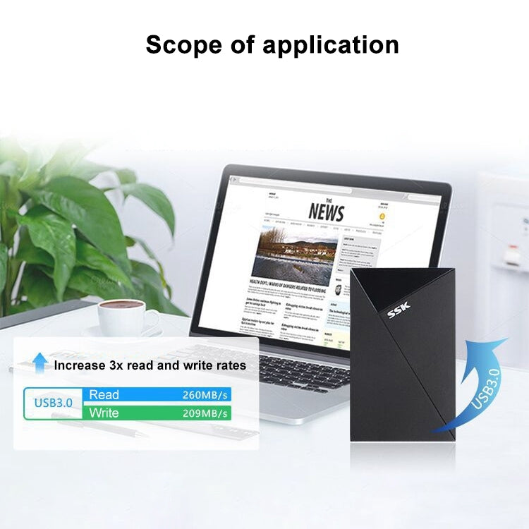SSK 088 SATA 2.5 inch USB 3.0 Interface ABS HDD Enclosure