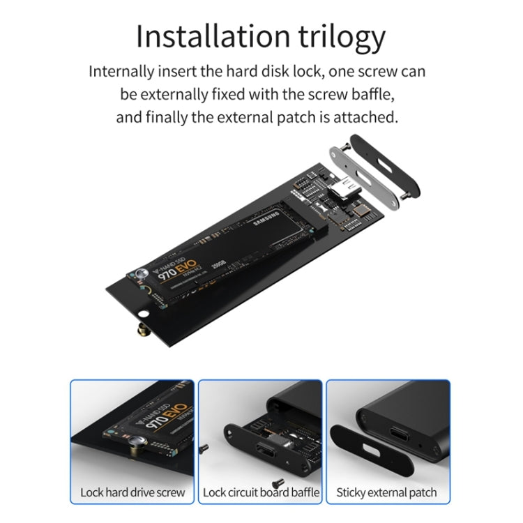 Blueendless M280N M.2 NVME Solid State Drive Enclosure with USB-C / Type-C to USB-C / Type-C Data Cable