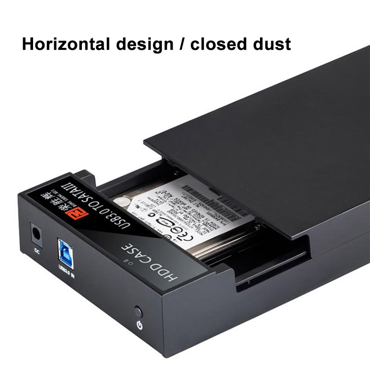 RSH-319 SATA 2.5 / 3.5 inch USB 3.0 Interface Horizontal Type HDD Enclosure, The Maximum Support Capacity: 8TB