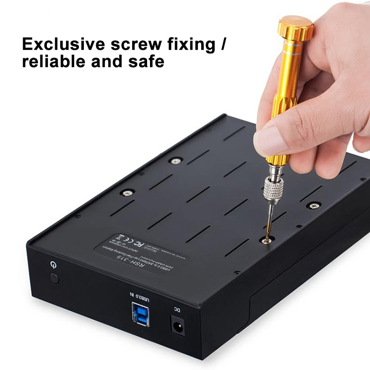 RSH-319 SATA 2.5 / 3.5 inch USB 3.0 Interface Horizontal Type HDD Enclosure, The Maximum Support Capacity: 8TB