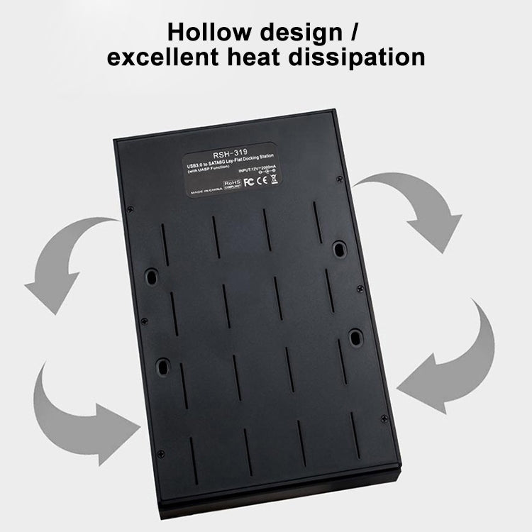 RSH-319 SATA 2.5 / 3.5 inch USB 3.0 Interface Horizontal Type HDD Enclosure, The Maximum Support Capacity: 8TB