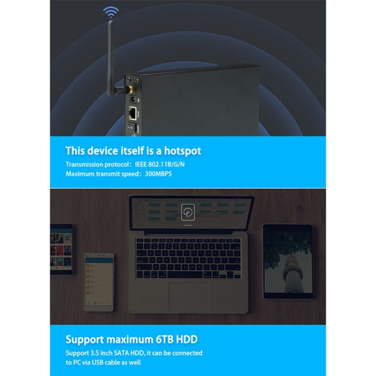 SATA 3.5 inch USB 3.0 Interface Wireless HDD Enclosure