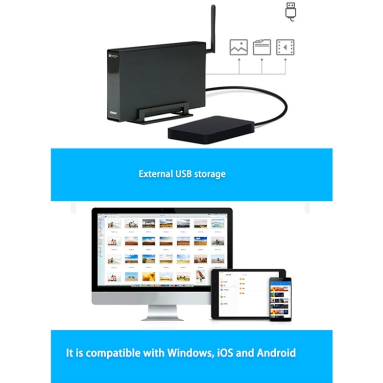 SATA 3.5 inch USB 3.0 Interface Wireless HDD Enclosure