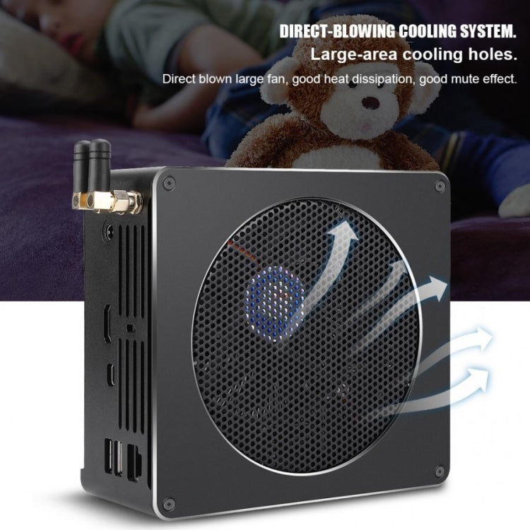 Mini PC for Intel Core 8th Gen i7-8750H 8G+128G Six Core 2.2-4.1GHz, with Fan & Antenna, Support Bluetooth 4.2 & 2.4G / 5.0G Dual-band WiFi & RJ45 Gigabit Wired Network Card(Black)