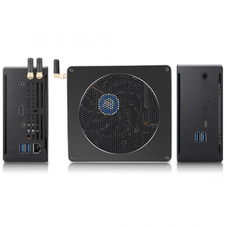 Mini PC for Intel Core 8th Gen i7-8750H 8G+256G Six Core 2.2-4.1GHz, with Fan & Antenna, Support Bluetooth 4.2 & 2.4G / 5.0G Dual-band WiFi & RJ45 Gigabit Wired Network Card(Black)