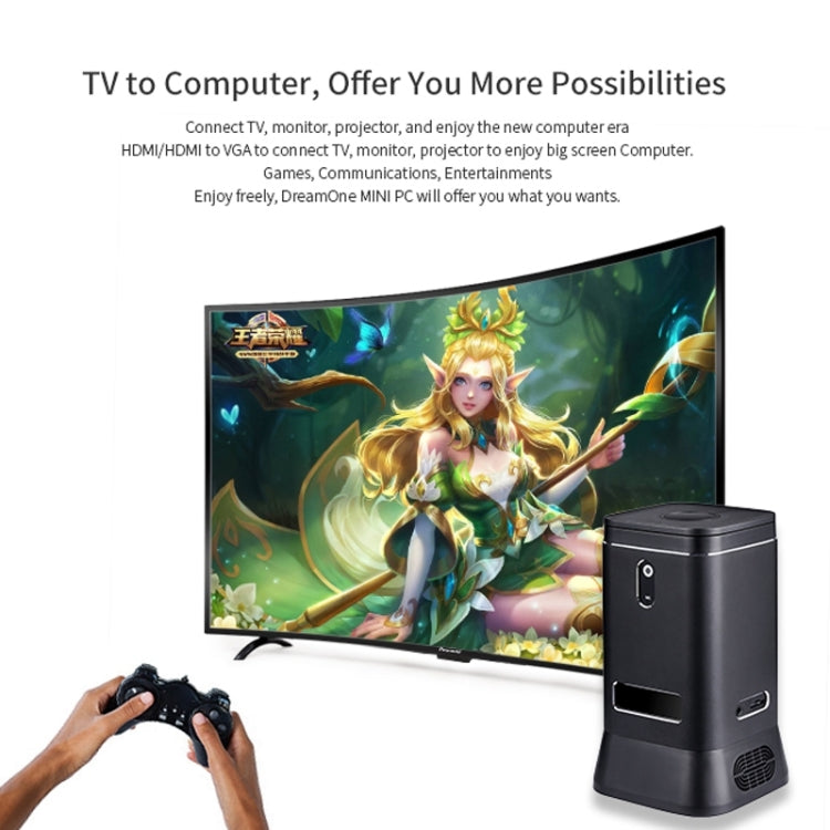 Portable Multifunction Mini PC for Intel 4G+64G, Built-in 2 Megapixel Camera & Sound Absorbing Noise Reduction Microphone, Support Voice Communication & 4K Ultra Clear Video Interactive & Speaker(Black)