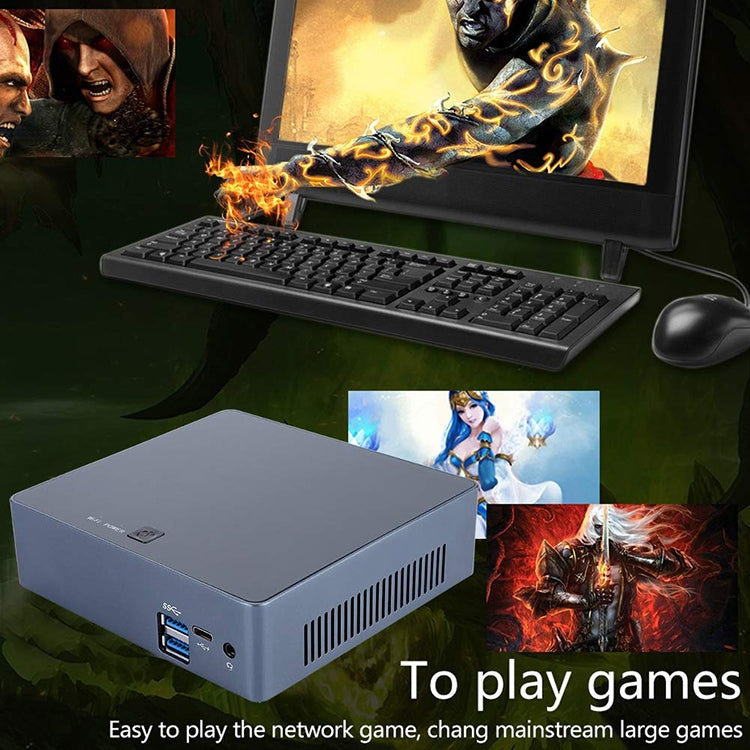 Smart Mini PC for Intel Core I5-8250U 8G+128G Quad Core 1.6-3.4GHz, Support Bluetooth 4.0 & 2.4G / 5.0G Dual-band WiFi & RJ45 Gigabit Network Card