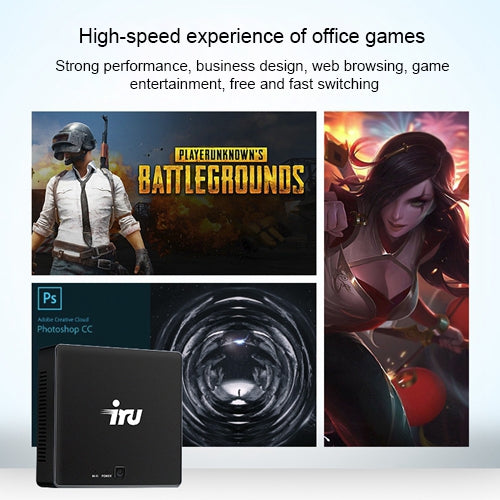 iru M7 TV Box Style Mini PC, Windows 10 Intel Core i5-8250U 4G+128G up to 3.5GHz, Support Bluetooth 4.0 & 2.4G / 5.0G Dual-band WiFi & 4K HD Video(Black)