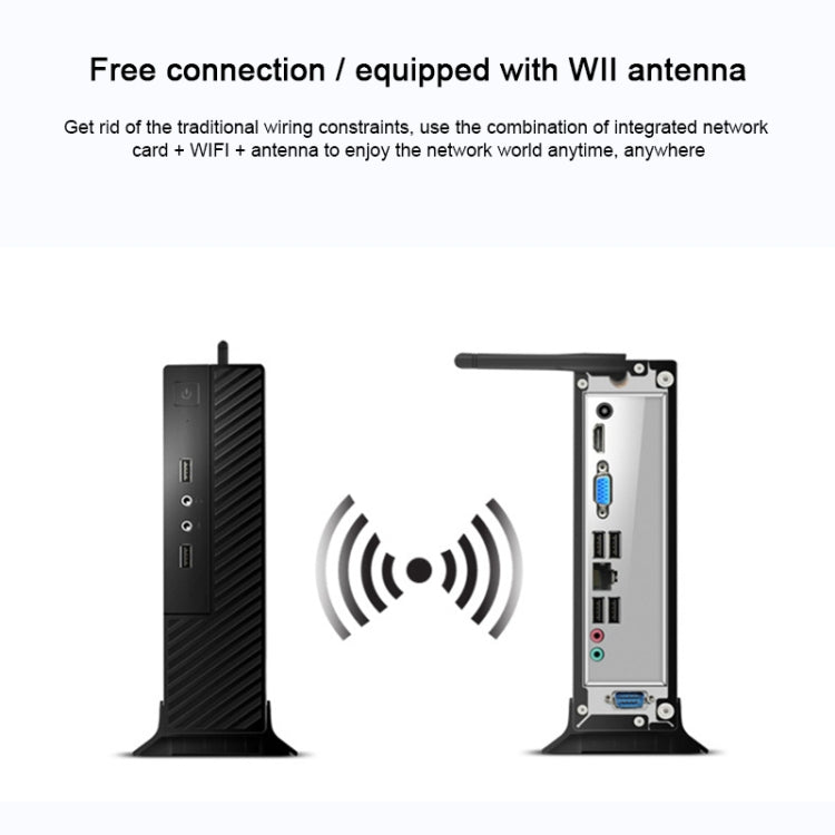 Yowxii A Series 4G+120G A4 5000 Quad-core CPU Processor AMD Radeon R4 GPU Graphics Card Mini PC with WiFi Function(Black)