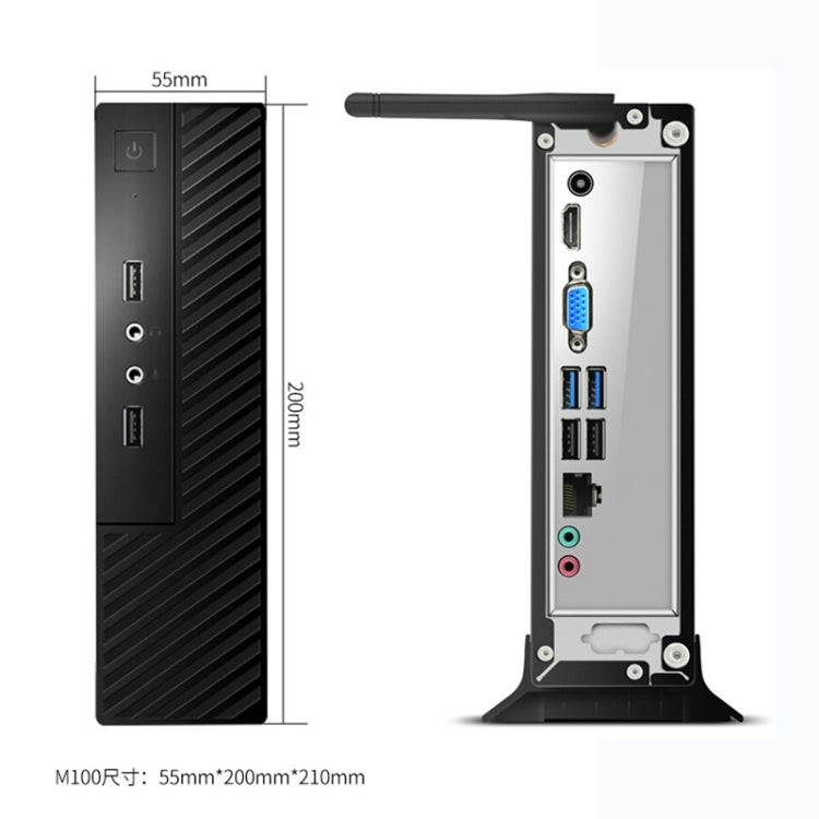 Yowxii X2 Series 8G+240G I3 8100 CPU Processor HD 630 GPU Graphics Card Mini PC with WiFi Function(Black)