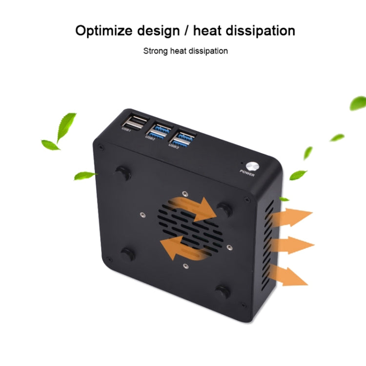 Mini PC for Intel Core 6th Generation i3 6100U Chip, 4G+128G, Built-in Wireless Network Card(Black)