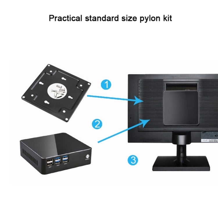 Mini PC for Intel Core 6th Generation i3 6100U Chip, 4G+128G, Built-in Wireless Network Card(Black)