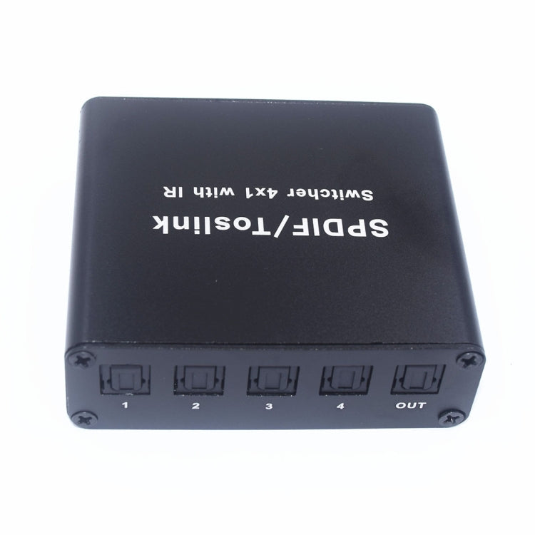 NK-S41 Full HD SPDIF / Toslink Digital Optical Audio 4 x 1 Switcher Extender with IR Remote Controller
