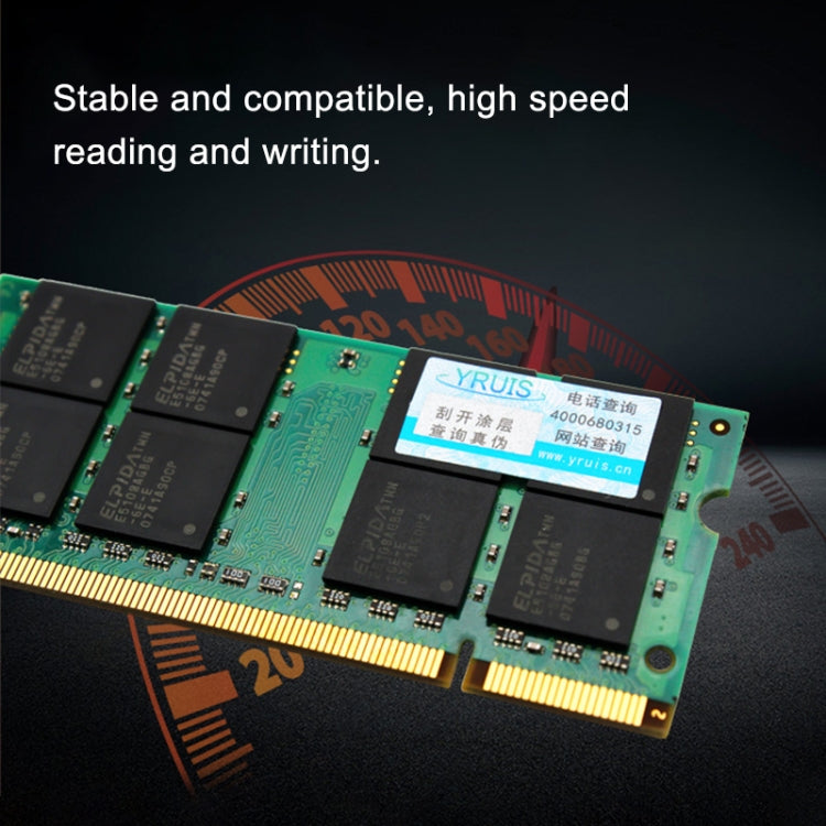 YRUIS DDR2 667MHz 1GB 533/667/800 Memory RAM Module Compatible for Laptop