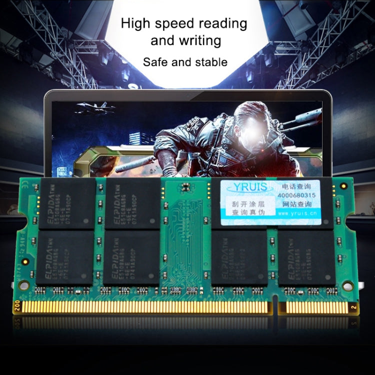 YRUIS DDR2 667MHz 1GB 533/667/800 Memory RAM Module Compatible for Laptop