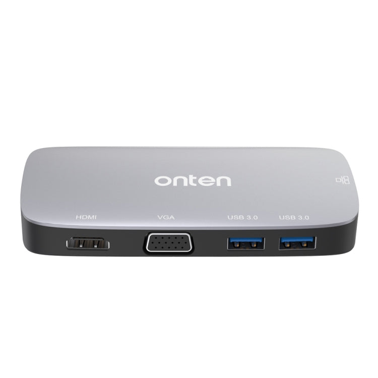 Onten 5202B 5 in 1 USB to VGA + HDMI + Gigabit Ethernet + Two USB3.0 Ports Multi-function HUB Converter Dock Station