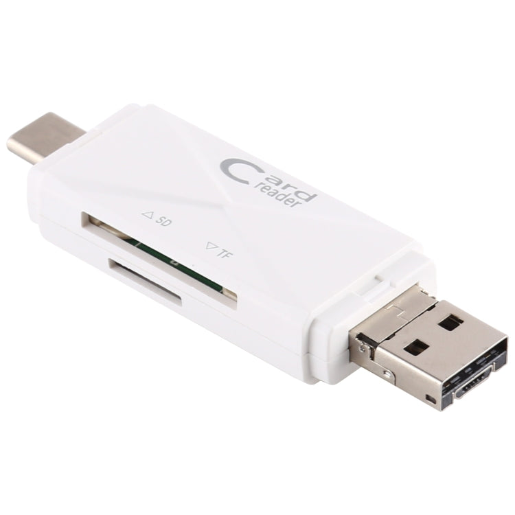 USB-C / Type-C + SD + TF + Micro USB to USB 2.0 Card Reader