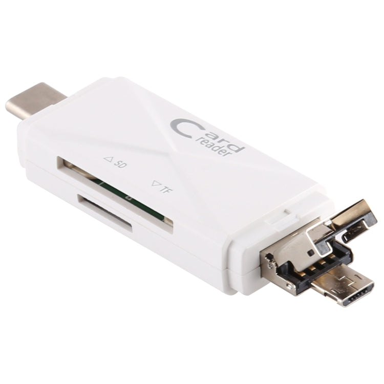 USB-C / Type-C + SD + TF + Micro USB to USB 2.0 Card Reader