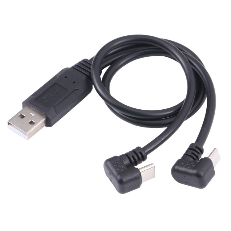 U-shaped USB-C / Type-C Male + Micro USB Male to USB Cable
