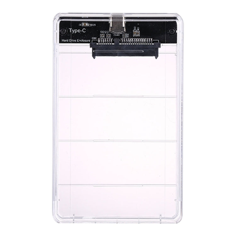 2.5 inch SATA HDD USB 3.1 USB-C / Type-C External Hard Drive Enclosure Storage Case(Transparent)