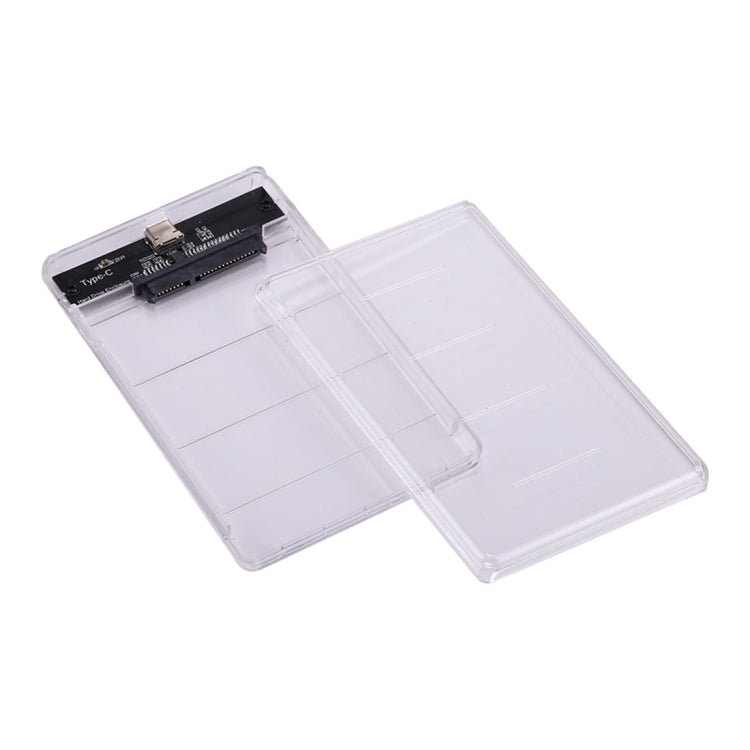 2.5 inch SATA HDD USB 3.1 USB-C / Type-C External Hard Drive Enclosure Storage Case(Transparent)