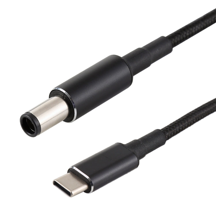 PD 100W 7.4 x 0.6mm Male to USB-C / Type-C Male Nylon Weave Power Charge Cable for HP, Cable Length: 1.7m