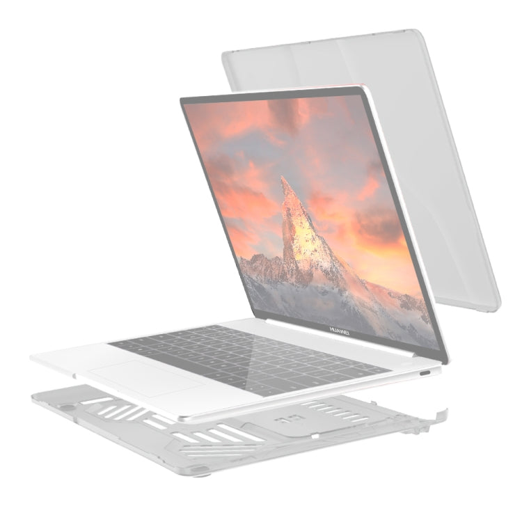 Split Waterproof PC Crystal Laptop Protective Case for Huawei MateBook 13 inch, with Stand & Handle
