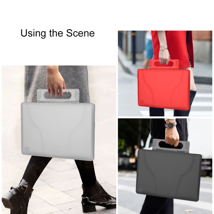 Split Waterproof PC Crystal Laptop Protective Case for Huawei MateBook X Pro, with Stand & Handle