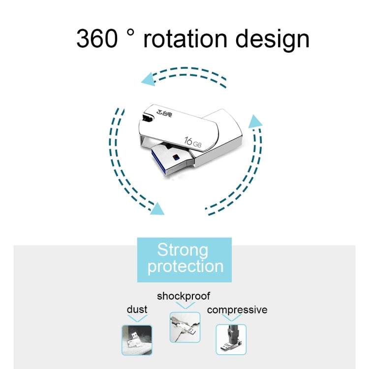 Teclast 16GB Leishen Series 360 Degrees Rotation Metal Body USB3.0 Flash Disk Drive for PC, Notebook, Laptop, Computer, Car Audio, STB, MP3, Blu-Ray Player(Silver)