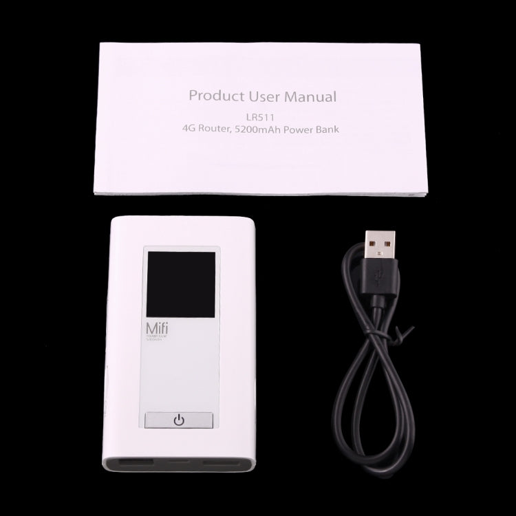 LY10 100Mbps 4G LTE Wireless WiFi Router with LCD Screen, 5200mAh Battery, Sign Random Delivery(White)