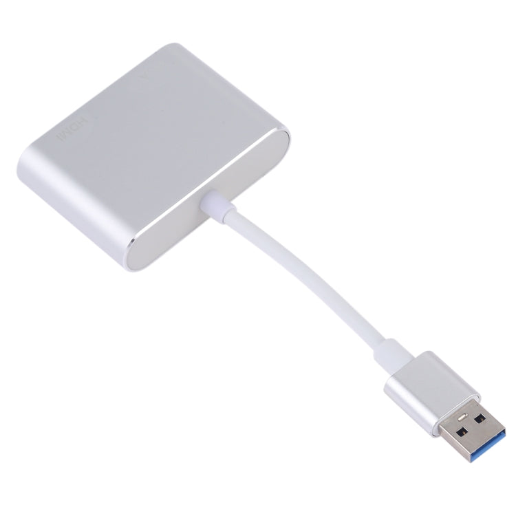 2 in 1 USB 3.0 to HDMI + VGA Adapter(Silver)