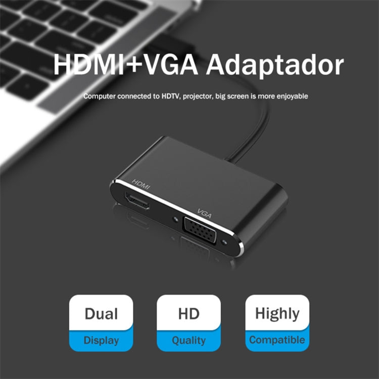 2 in 1 USB 3.0 to HDMI + VGA Adapter(Silver)