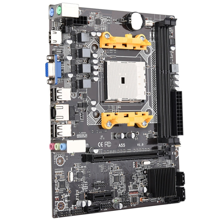 A55 Dual Channel DDR3 Desktop Computer Mainboard, Support for AMD A8 / A6 / A4 Quad-core Processor, Integrated Graphics