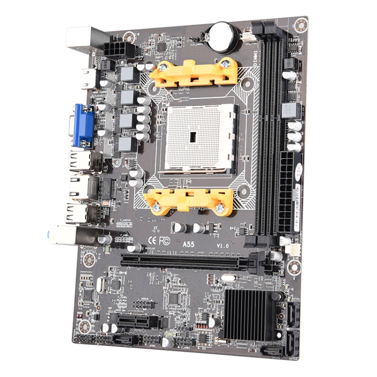 A55 Dual Channel DDR3 Desktop Computer Mainboard, Support for AMD A8 / A6 / A4 Quad-core Processor, Integrated Graphics