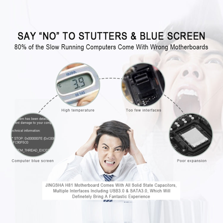 H81 DDR3 Desktop Computer Mainboard, Supports for LGA 1150 Series Processors