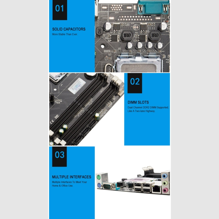 P45 DDR2 Desktop Computer Mainboard, Support for LGA 775 / 771 Series Processor