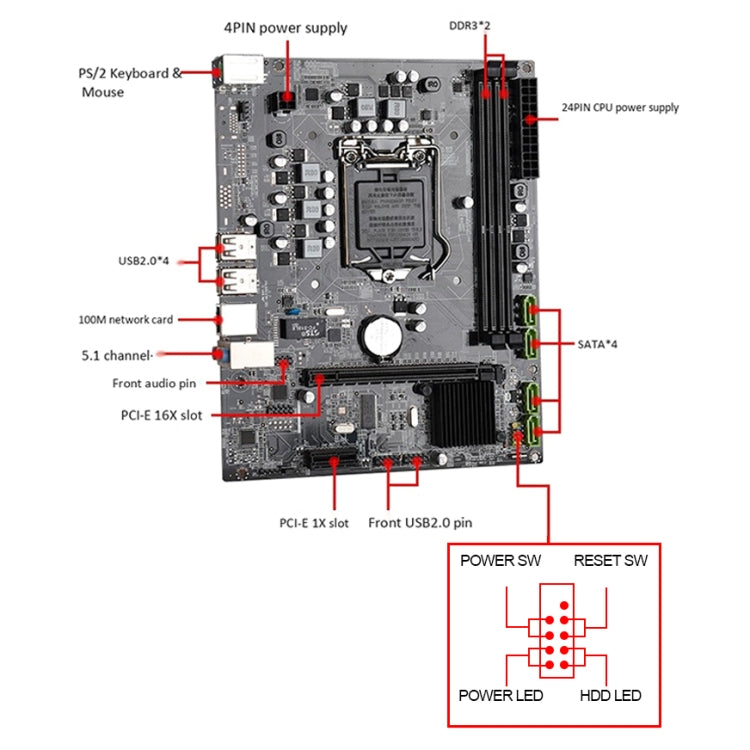 P55 DDR3 Desktop Computer Mainboard, Support for LGA 1156 Series Processor