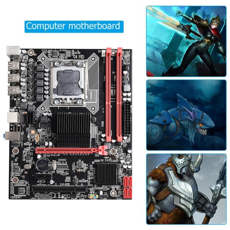 X58 2.0 DDR3 Desktop Computer Mainboard, Support for All Series LGA 1366 Processor, Discrete Graphics