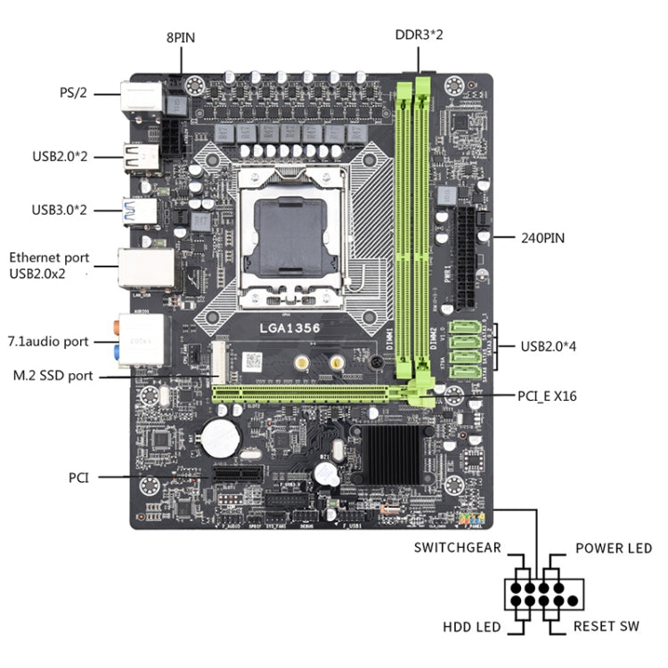 X79A 3.0 DDR3 Desktop Computer Mainboard, Support for All Series LGA 1356 Processor, Discrete Graphics