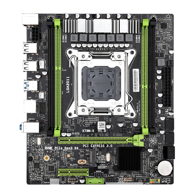 X79M-S 2.0 DDR3 Desktop Computer Mainboard with M.2 NVME Interface, Support for LGA 2011 Pin Series Processor, Discrete Graphics