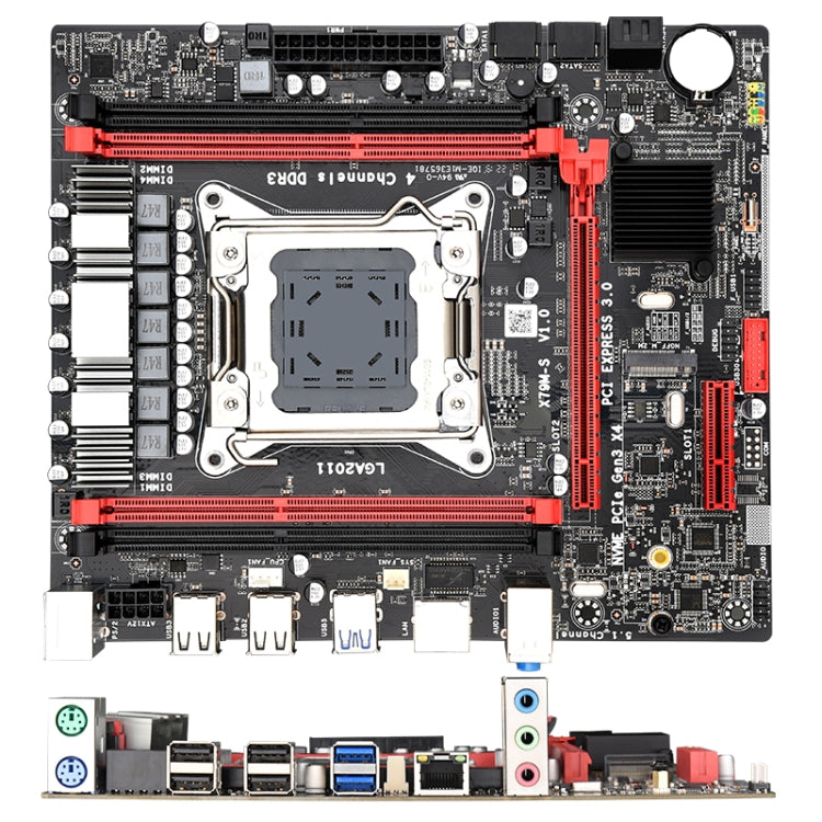 X79M-S 3.0 DDR3 Desktop Computer Mainboard with M.2 NVME Interface, Support for LGA 2011 Pin Series Processor, Discrete Graphics