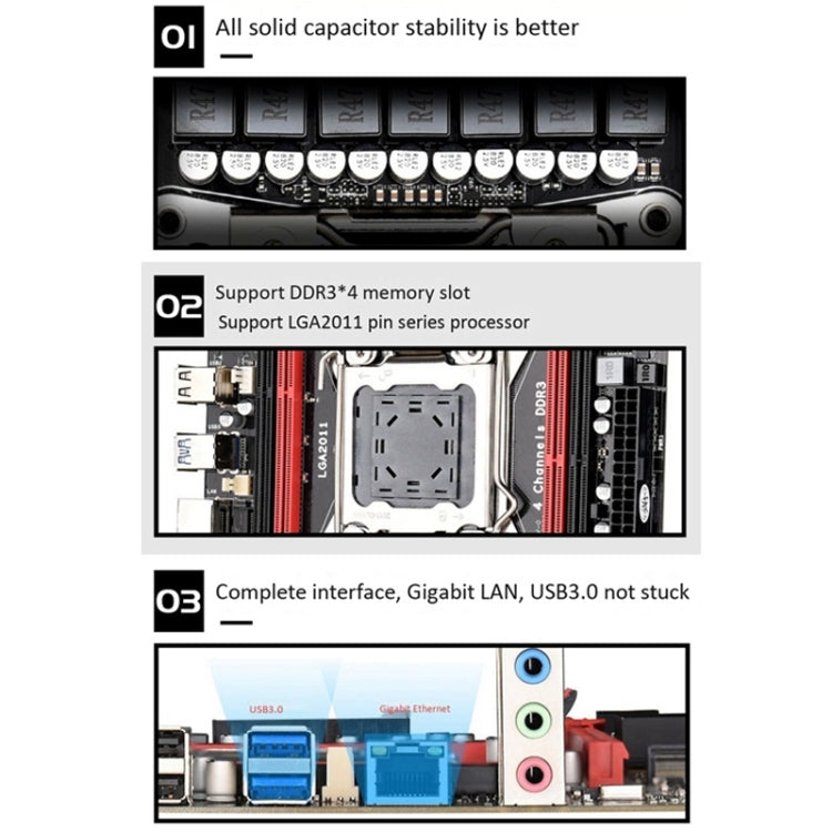 X79M-S 3.0 DDR3 Desktop Computer Mainboard with M.2 NVME Interface, Support for LGA 2011 Pin Series Processor, Discrete Graphics