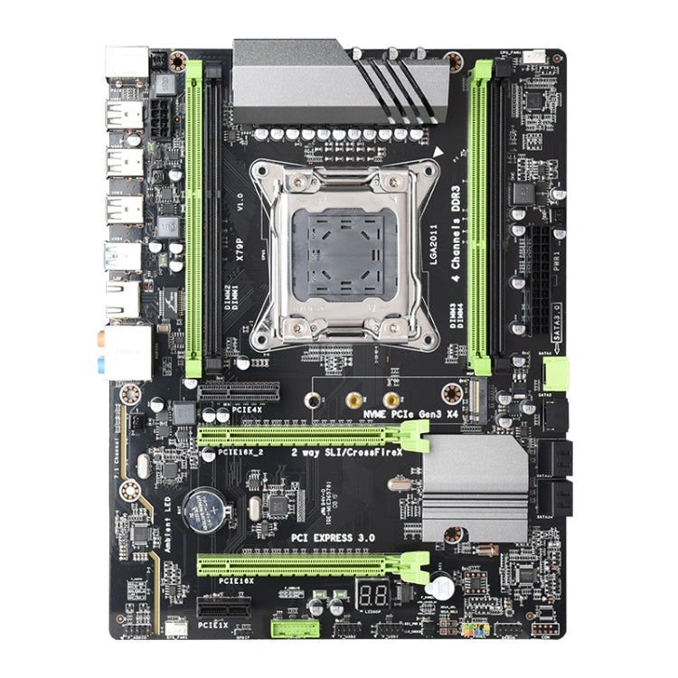 X79P DDR3 Desktop Computer Mainboard, Support for Intel E5 & E5V2 & Core i7 Series 2011 Pin Processor, Discrete Graphics