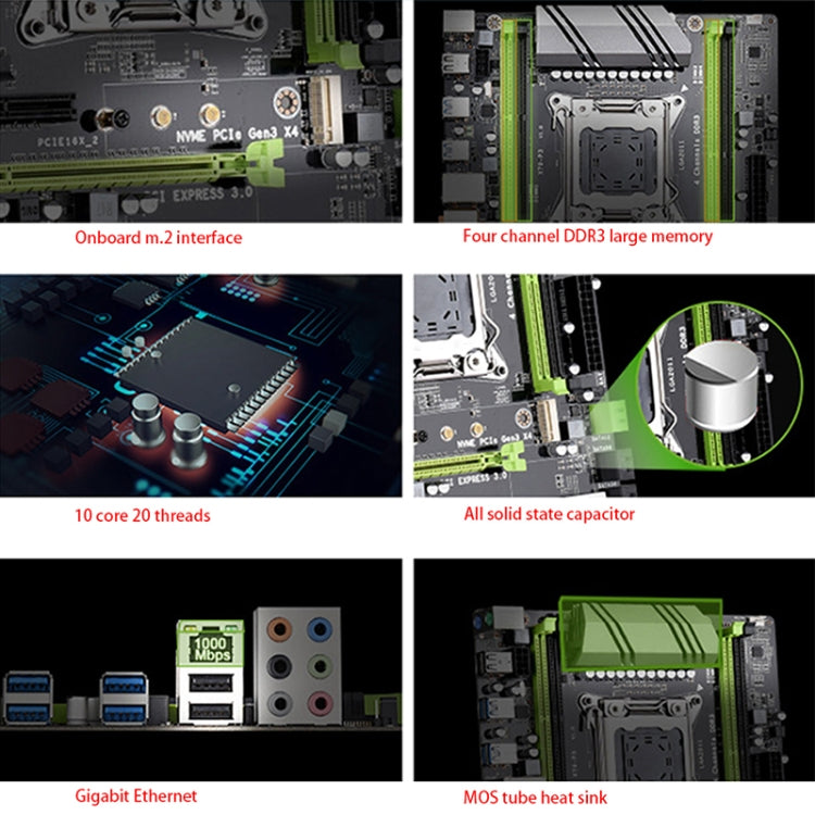 X79-P3 DDR3 Desktop Computer Mainboard, Support for LGA 2011 Series Processors